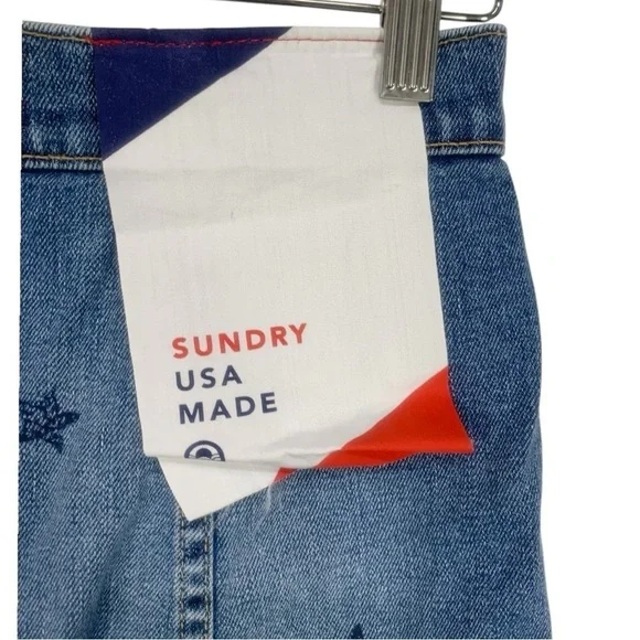 Sundry Star High Waist Button Front Denim Jean Skirt Size 26 - Picture 11 of 11